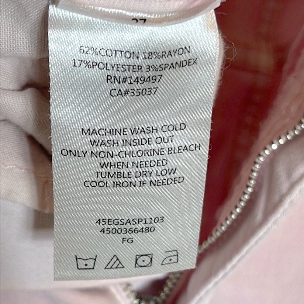 Sam Edelman Pink High-Rise Skinny Ankle Raw Hem Stiletto Jeans Size 4 - Picture 6 of 10